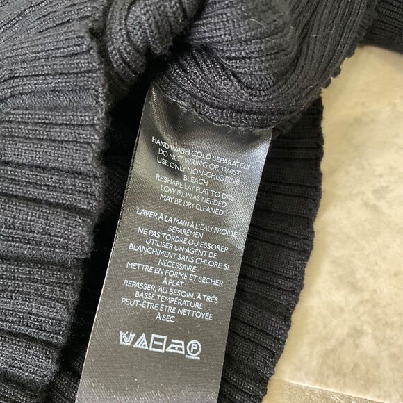 By Anthropologie sweater Top ribbed Sheer sleeves Square Neck women’s XL Black - Picture 9 of 12